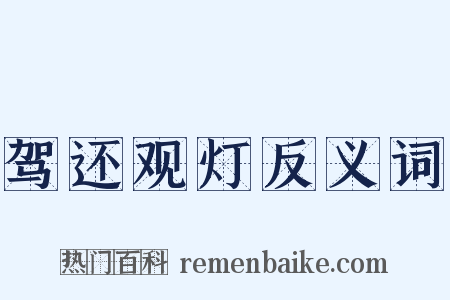 驾还观灯反义词是什么意思的图片